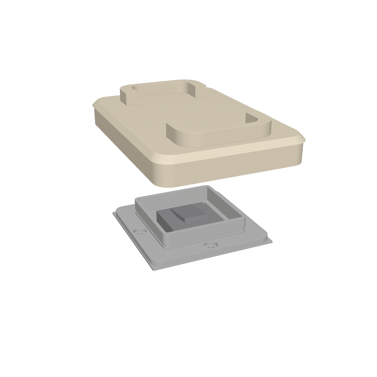 Switchless Dock in crème, het front boven het binnenwerk van een bestaande schakelaar (kleur: crème)