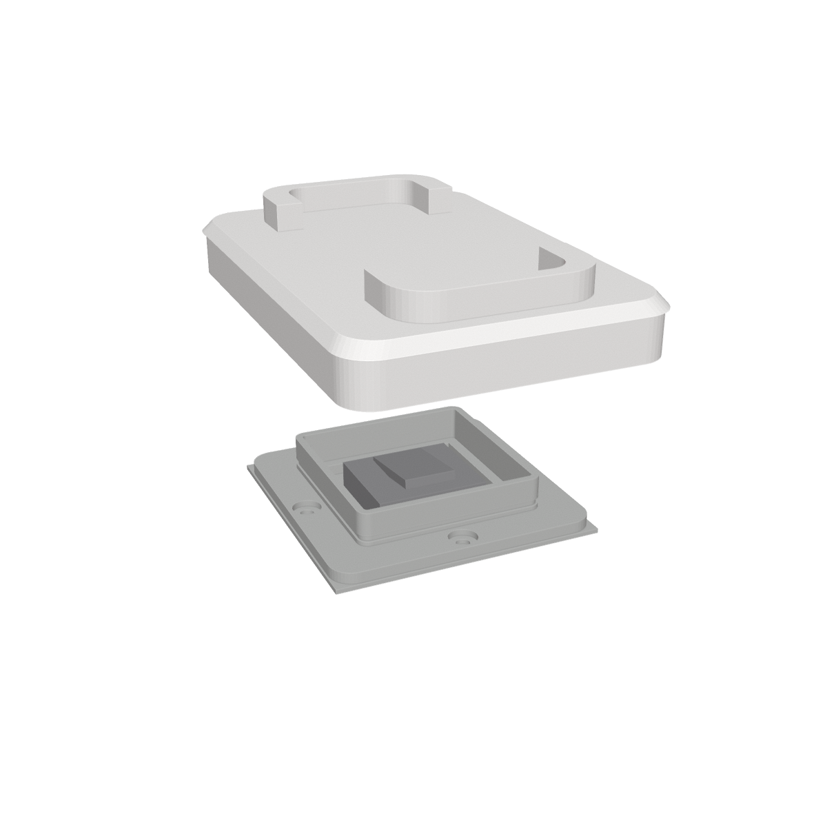 Switchless Dock in wit, het front boven het binnenwerk van een bestaande schakelaar (kleur: wit)