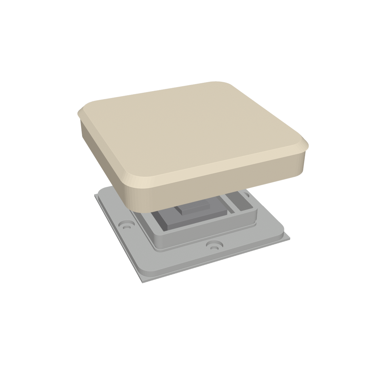 Switchless Facet in crème, het front boven het binnenwerk van een bestaande schakelaar (kleur: crème)