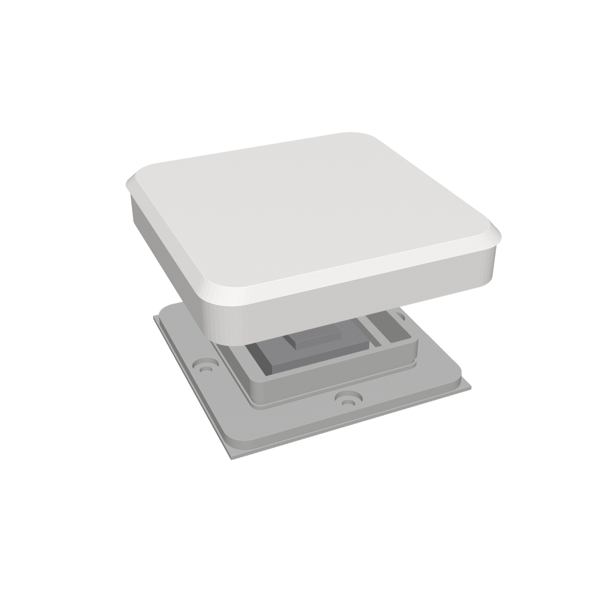 Switchless Facet in wit, het front boven het binnenwerk van een bestaande schakelaar (kleur: wit)