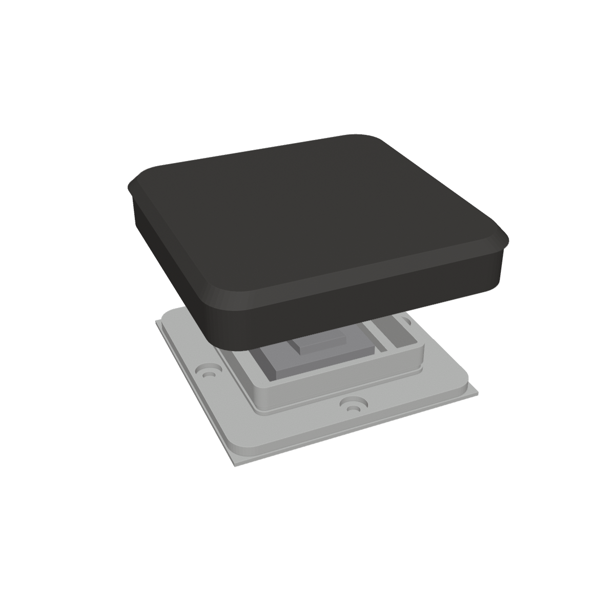 Switchless Facet in zwart, het front boven het binnenwerk van een bestaande schakelaar (kleur: zwart)