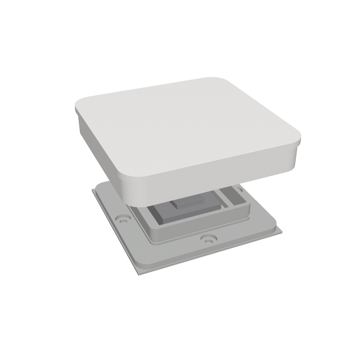 Switchless Pure in wit, het front boven het binnenwerk van een bestaande schakelaar (kleur: wit)
