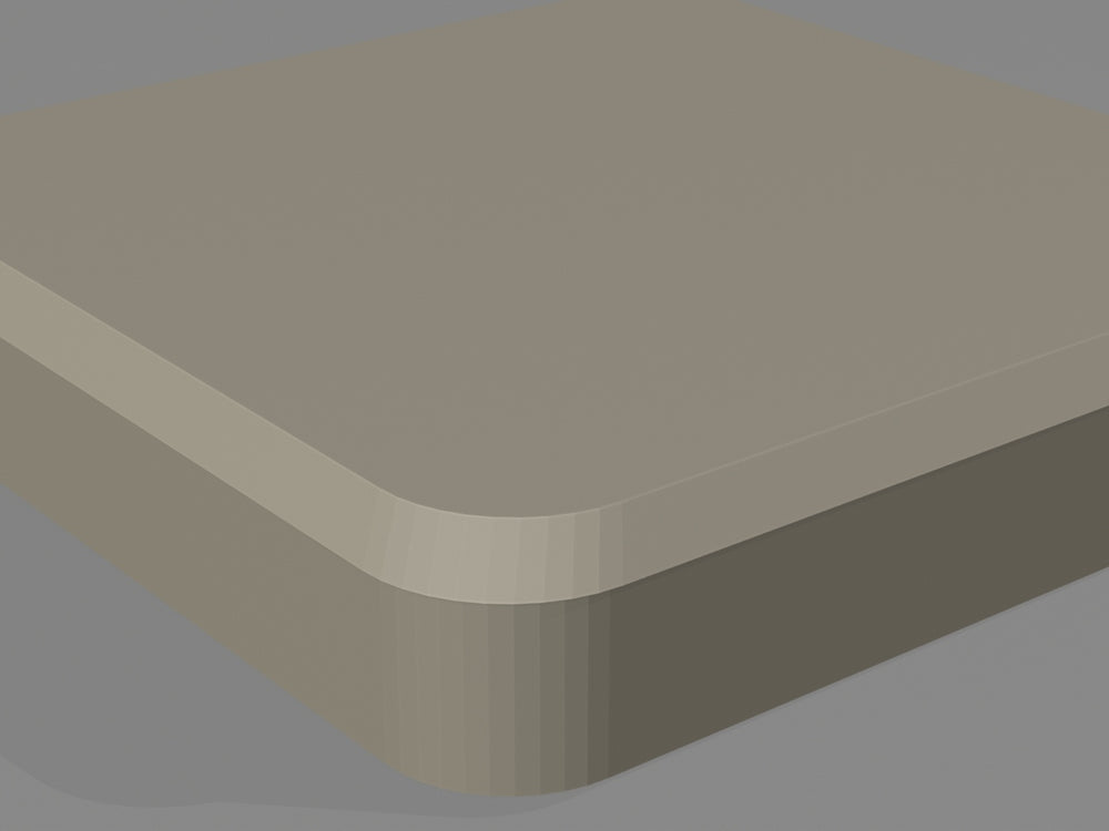 Close-up van de afgeschuinde rand van Switchless Facet